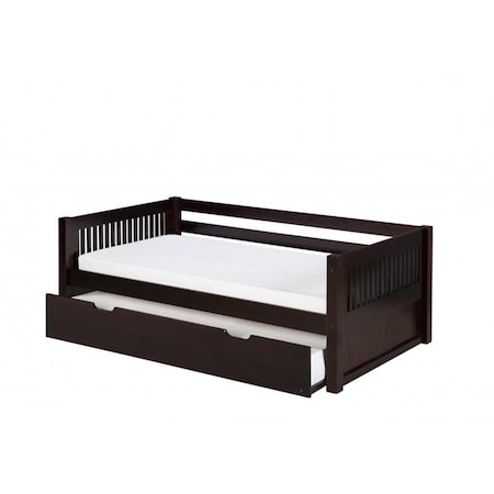 Gfancy Fixtures C213-TR Camaflexi Day Bed with Trundle - Mission Headboard - White Finish GF1527661